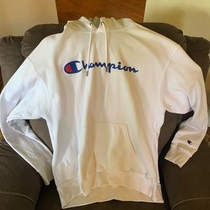 XL white Champion hoodie